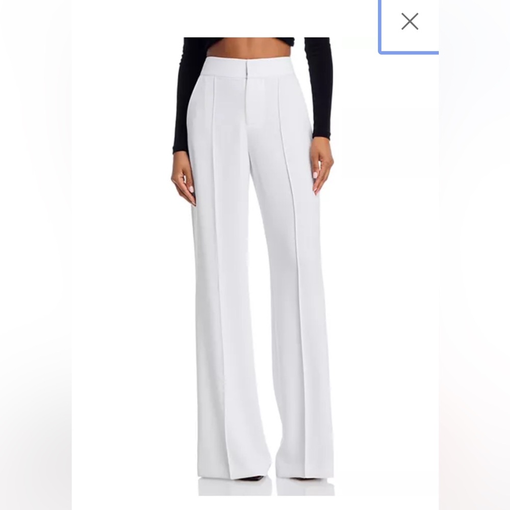 Alice + Olivia White Wide-Leg Pants